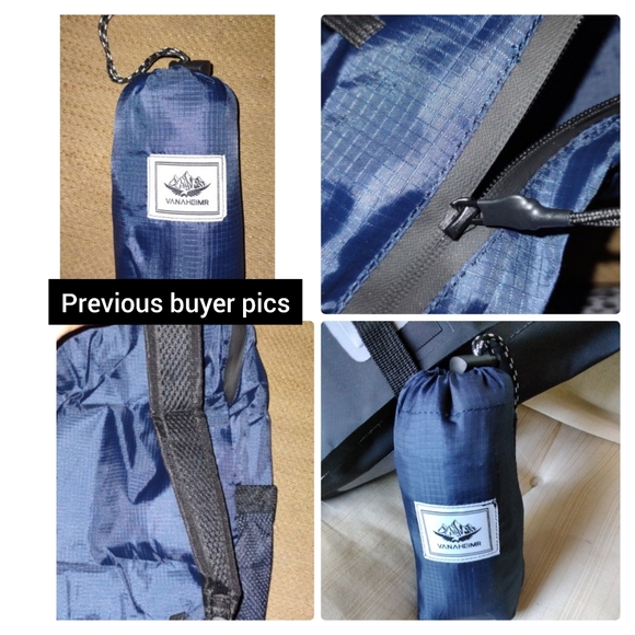 Brand new travel bag in grey, fold down into hand size carrier backpack 2 colors - Picture 6 of 7